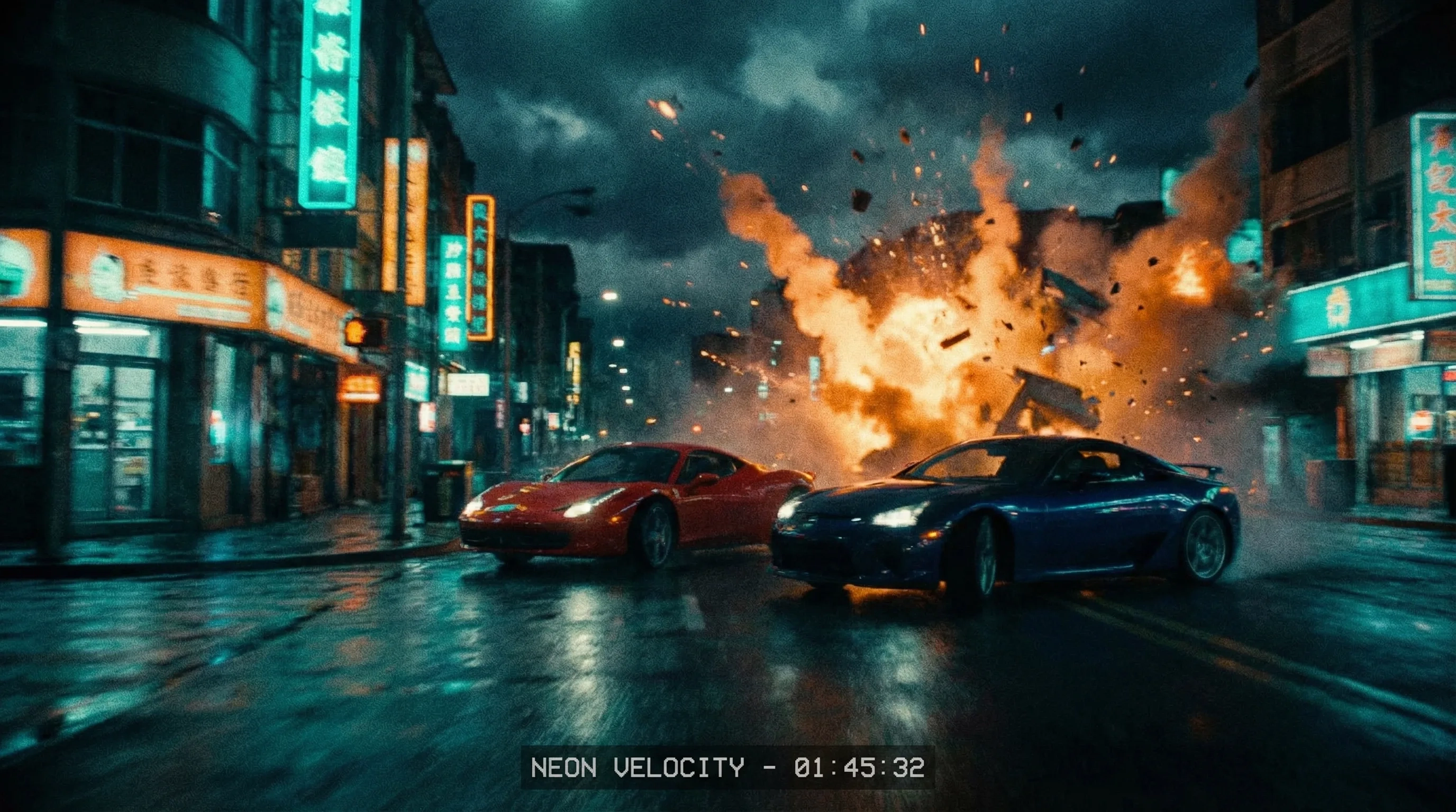 阿黑颜频道动作大片高速追车爆炸场景